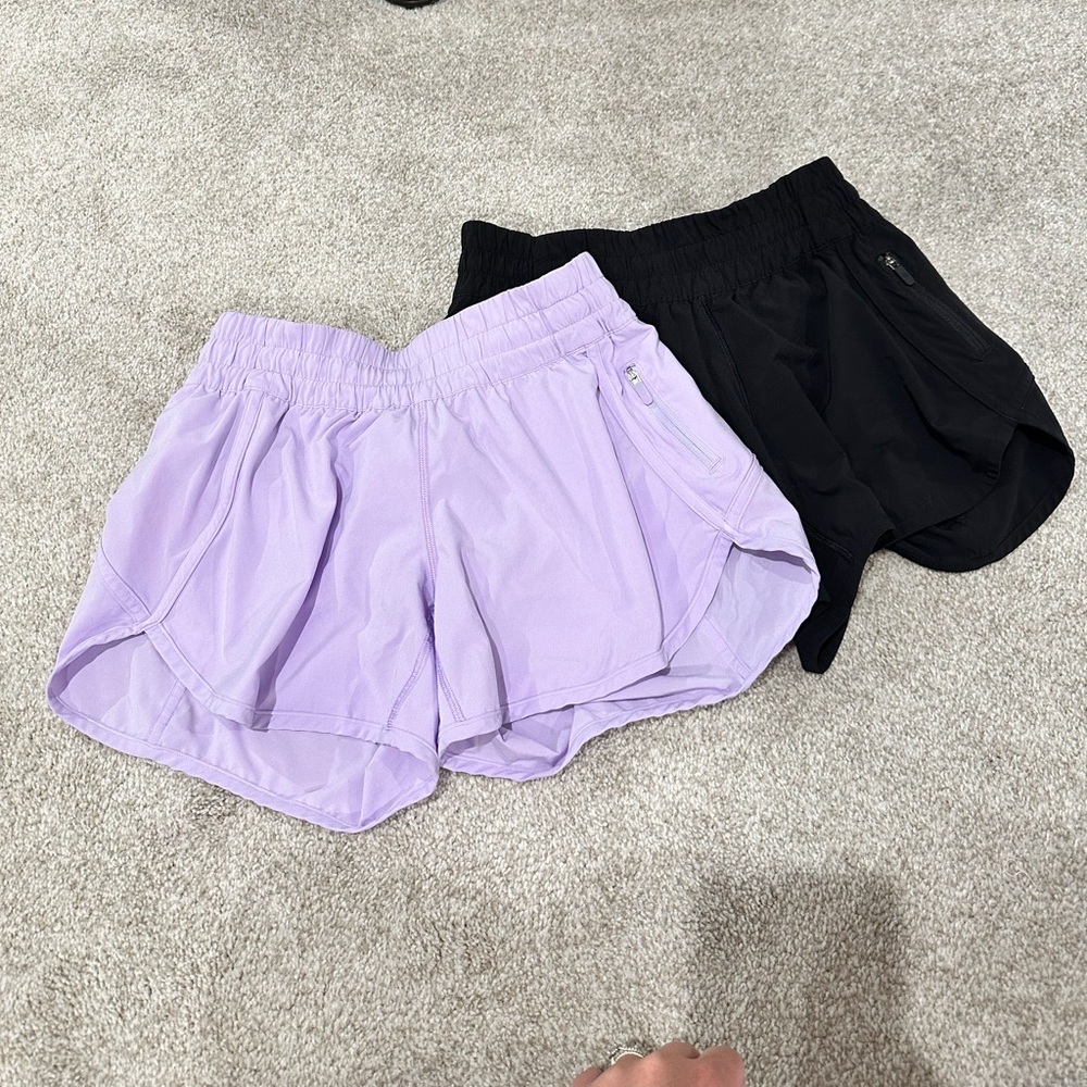 Lululemon Athletica Black and Purple tracker athletic Shorts